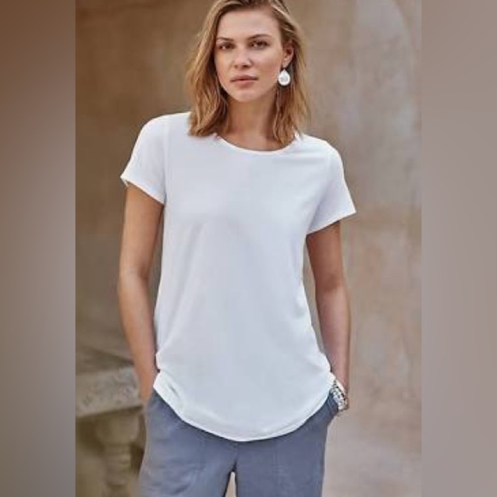 J. Jill Scoop Neck Short Sleeve Elliptical Tee